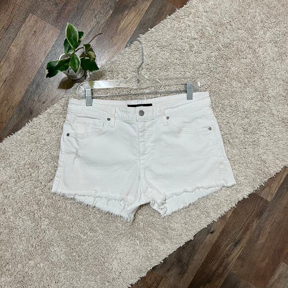 Joe's Jeans Pants - Joe's Jeans Size 31 White Moriah Frayed Hem Cut Off Mid Rise Denim Shorts